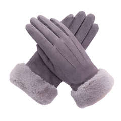 手套女冬加絨加厚保暖學生韓版可愛騎車觸屏騎行摩托車麂皮絨手套