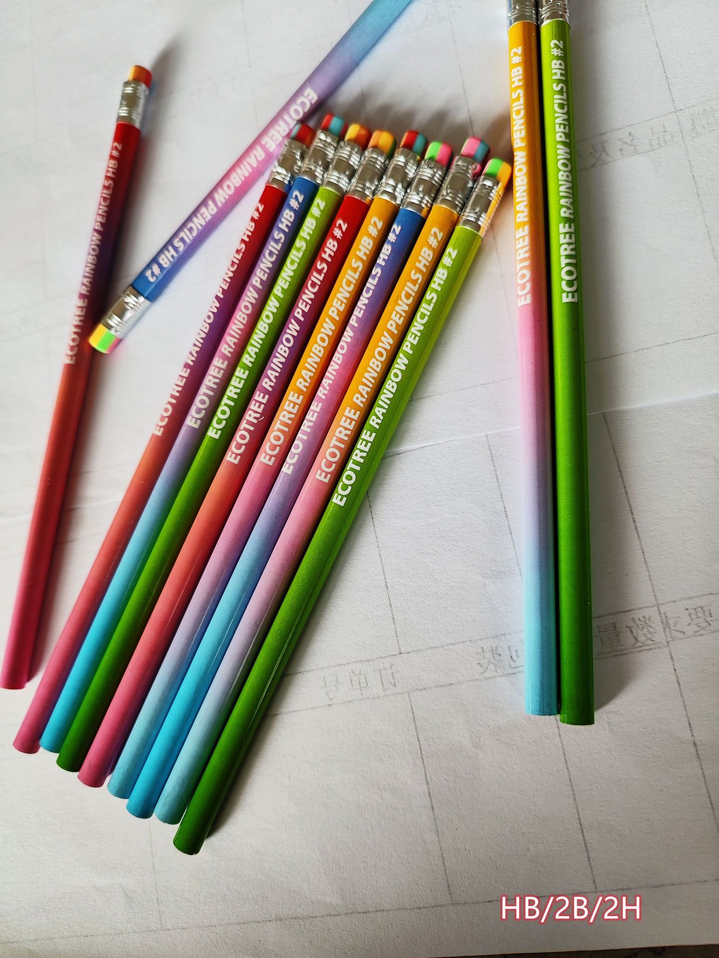 Arco Iris gradiente pluma protección del medio ambiente Jardín de Infantes Escuela Primaria graduación e-commerce transfronterizo e-commerce lápiz de madera personalizado