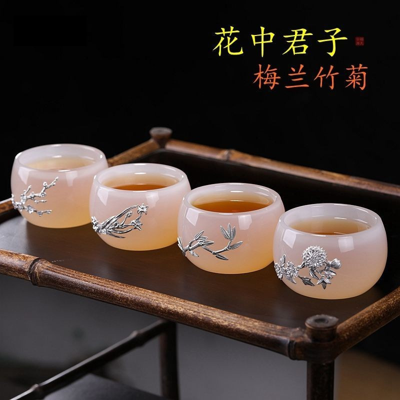 白玉瓷主人杯功夫琉璃纯锡羊脂玉瓷茶具日用百货茶杯中式默认