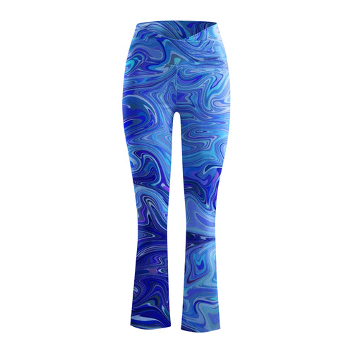 Women's European and American Casual Pants, Fashion Sport Yoga Pants, Multi-Color Tie-Dye Flared Pants