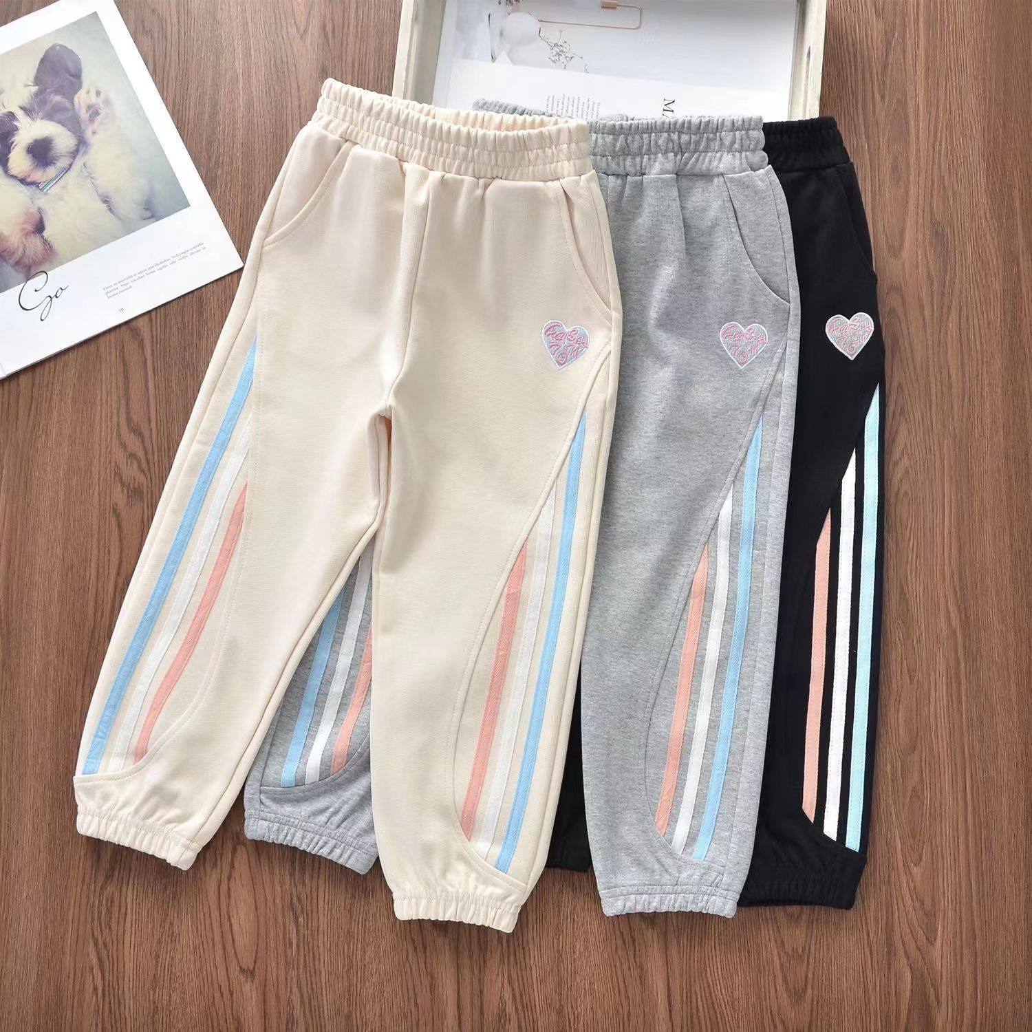 跨境女童裤子秋冬2026新款中大童春秋卫裤女孩宽松休闲运动裤秋季