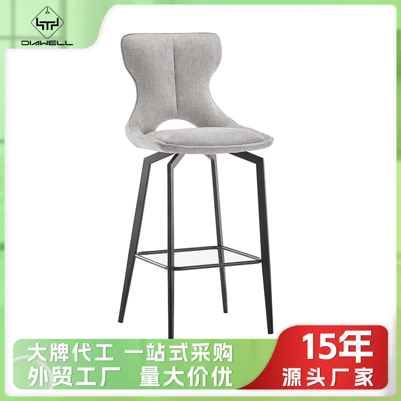 Silla de bar nórdica moderna y simple, silla de bar giratoria de lujo, silla de bar de alta calidad, taburete de recepción, silla de bar image 1