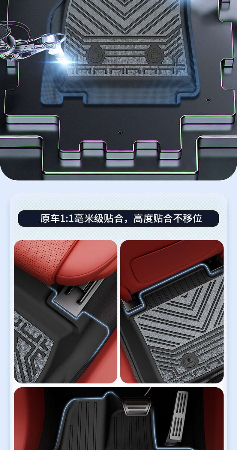 Suitable for Zhijie R7 S7, custom-made woven TPE car floor mats, car accessories, trunk mat
