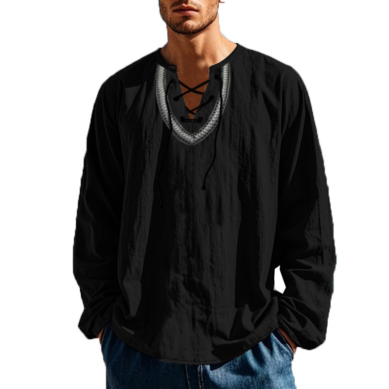 Herren Mantel Aus Baumwolle Und Leinen Mit Stehkragen_voghion.com
