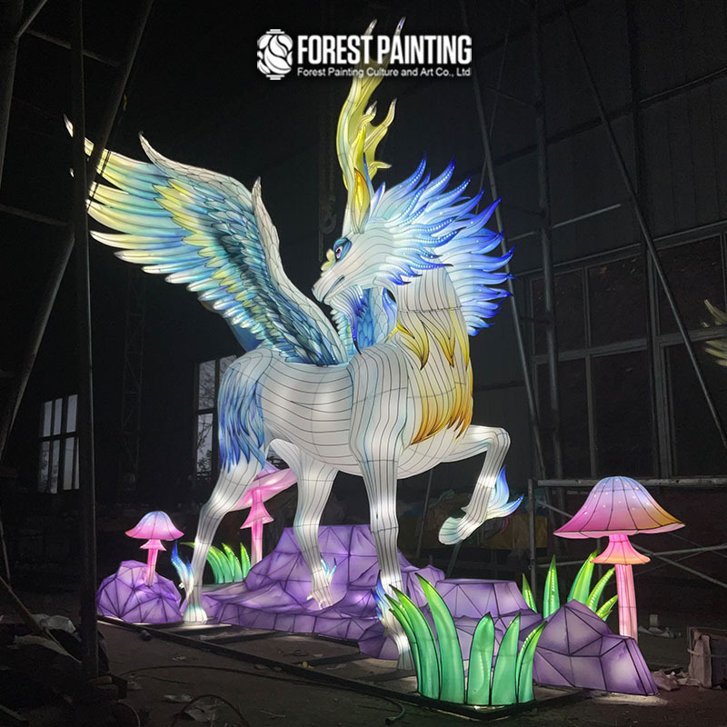 Mid-Autumn Festival and National Day Large-Scale Mythical Beast Lanterns, Exotic Beast Mountain and Sea Themed Animal Lanterns, Customized from Zigong Source Factory Mid-Autumn Festival and National Day Large-Scale Mythical Beast Lanterns, Exotic Beast Mountain and Sea Themed Animal Lanterns, Customized from Zigong Source Factory