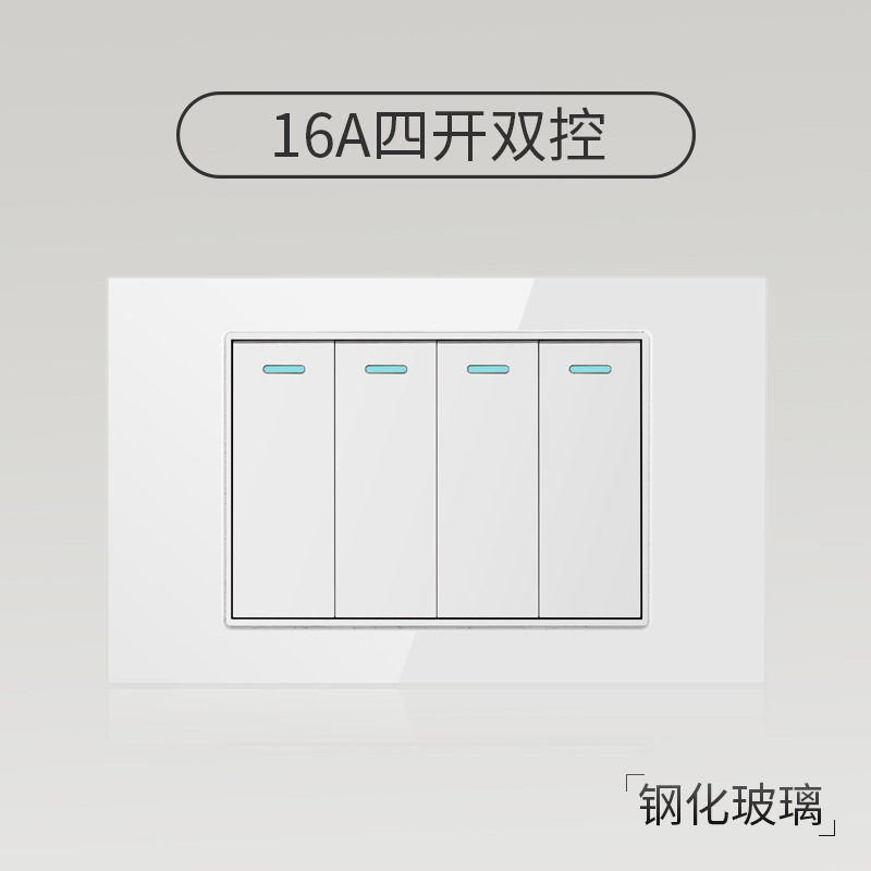 Taiwán 110V estándar americano USB blanco vidrio templado interruptor socket 118 Tipo de pared panel fábrica al por mayor
