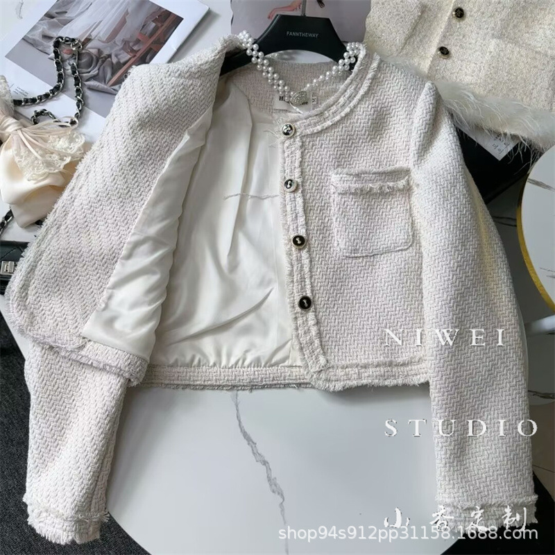 2025 Retro Style Tassel Braided Lace Suit Women's Autumn and Winter Small Fragrant Style Tweed Short Jacket Trendy