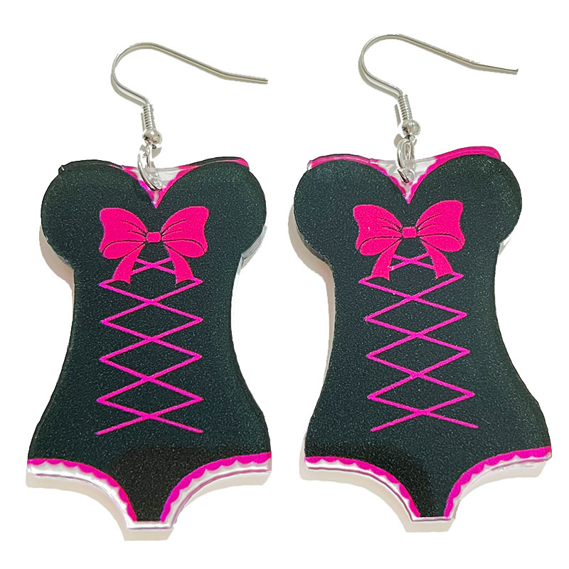 Fashion Lipstick Arylic Stoving Varnish Womenu0027S Drop Earrings 1 Pair