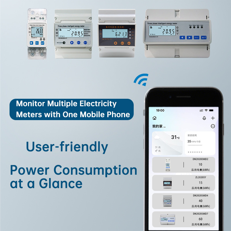 Tuya Wifi Din Rail Three Phase Energy Meter Pv Home
