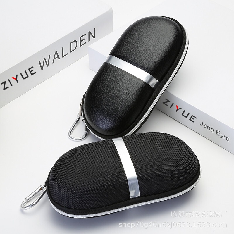 New multifunctional glasses hook box, customizable sunglasses EVA zipper case, pressure-resistant leather sunglasses case, available for wholesale