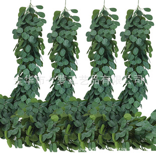 Artificial Green Plant Rattan Eucalyptus Encrypted Vine 175cm Decoration for Front Door, Wall, Window, Porch, Cottage, Garden