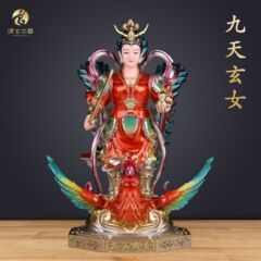 九天玄女九天神女家用お供え樹脂銅彩九天聖母女神玄母天尊仏像置物