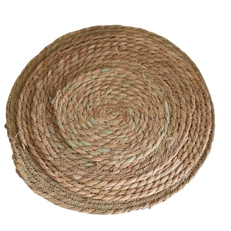 Juego taza de té restaurante Hotel escritorio anti-escaldado aislamiento hierba natural tejida estera redonda cazuela de fideos de arroz fábrica estera