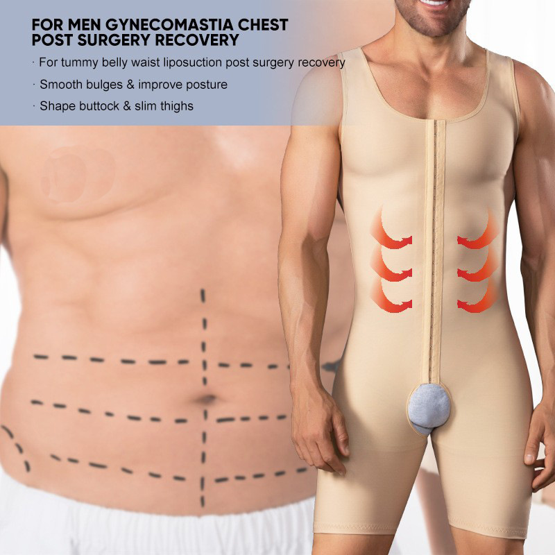 Cross-Border Men's body shaping jumpsuit shaping chest lifting back beam thigh abdomen waist hip beam-shaped tights manufacturer Cross-Border Men's body shaping jumpsuit shaping chest lifting back beam thigh abdomen waist hip beam-shaped tights manufacturer