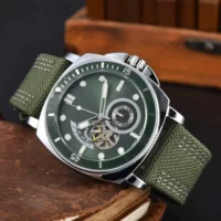 AliExpress трансграничные брендовые мужские автоматические механические часы, высококачественные четырехконтактные полые светящиеся тканевые часы с ремешком, оптовая продажа