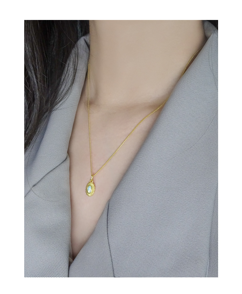 Fashion Style 925 Sterling Silver Plating Sun Pendant Necklace