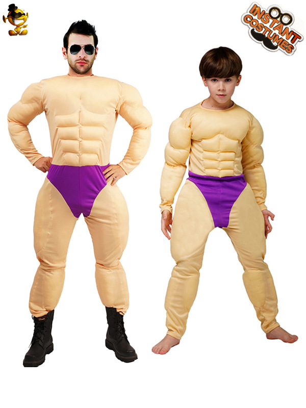 大人の子供の筋肉の服の筋肉の男のtシャツのハロウィーンの役は国境を越えて偽の腹筋のtシャツのパーティーの服装を演じます。|undefined