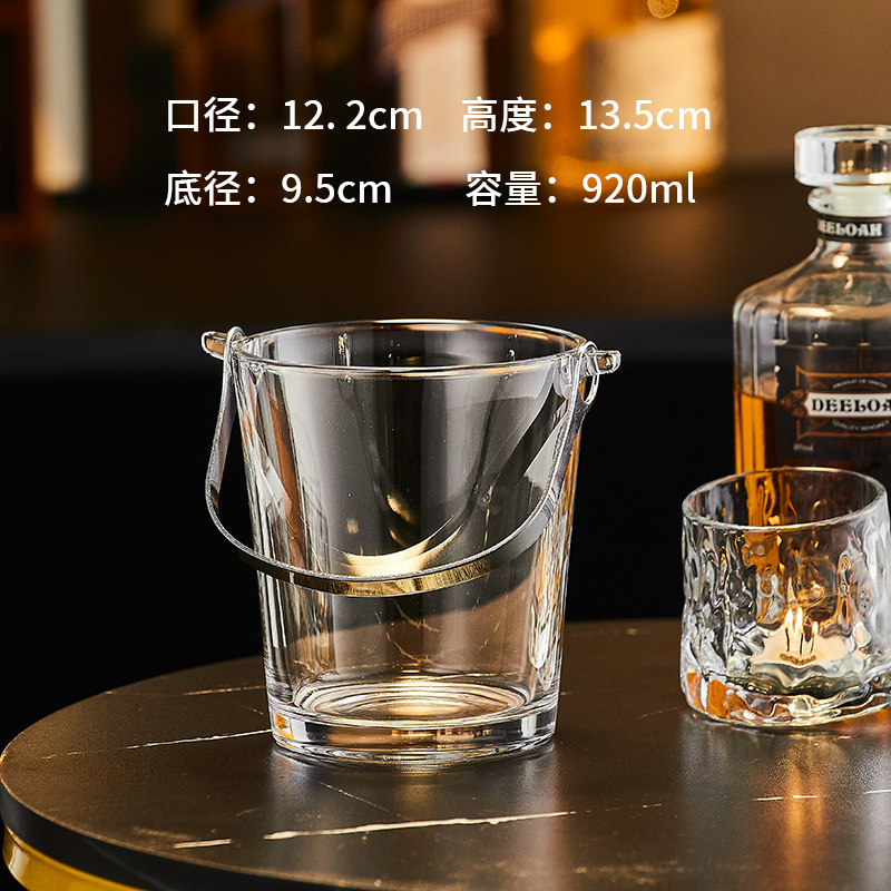Vidrio de cristal creativo barril de hielo de cerveza de vino tinto barril de hielo europeo gran barril de champán