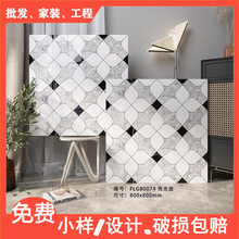 800x800亮光花砖客厅瓷砖防滑耐磨地板砖卧室民宿餐厅商用地砖