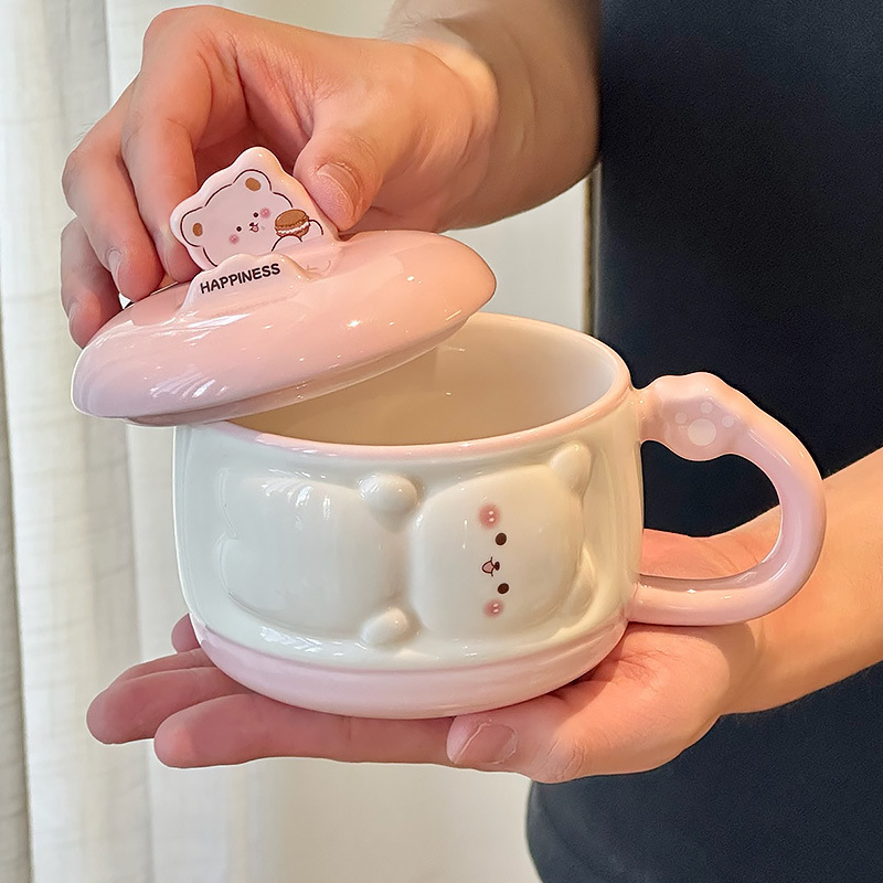 立体レリーフクマセラミックカップドラマ携帯電話ホルダーホームマグ誕生日プレゼントコンパニオンギフトカップ|undefined