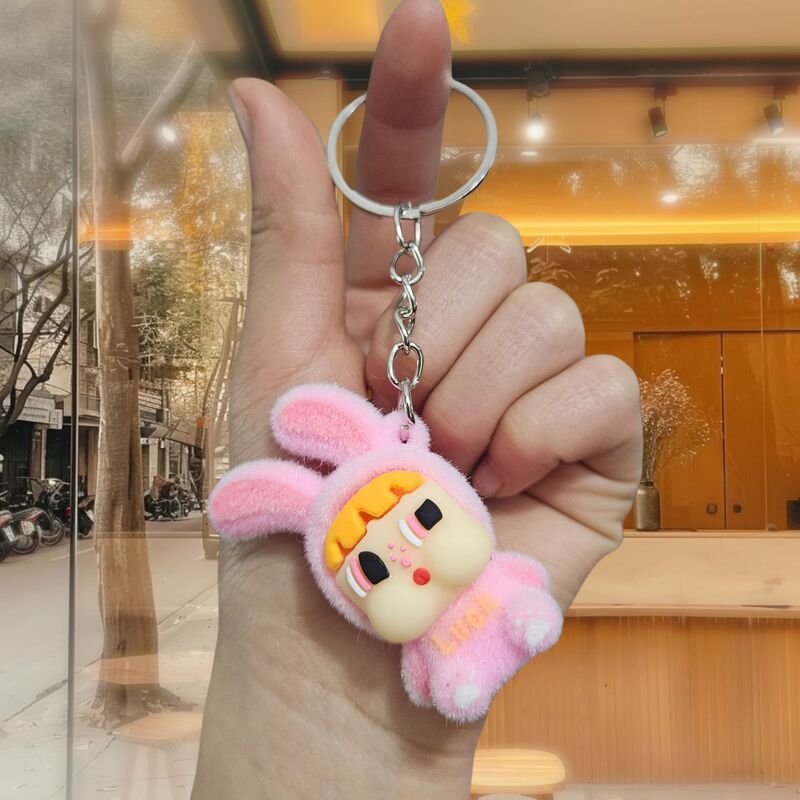 植毛泣き人形キーホルダーかわいいアニメ人形クロスボーダーキーホルダーかばんストラップメーカー卸売り|undefined