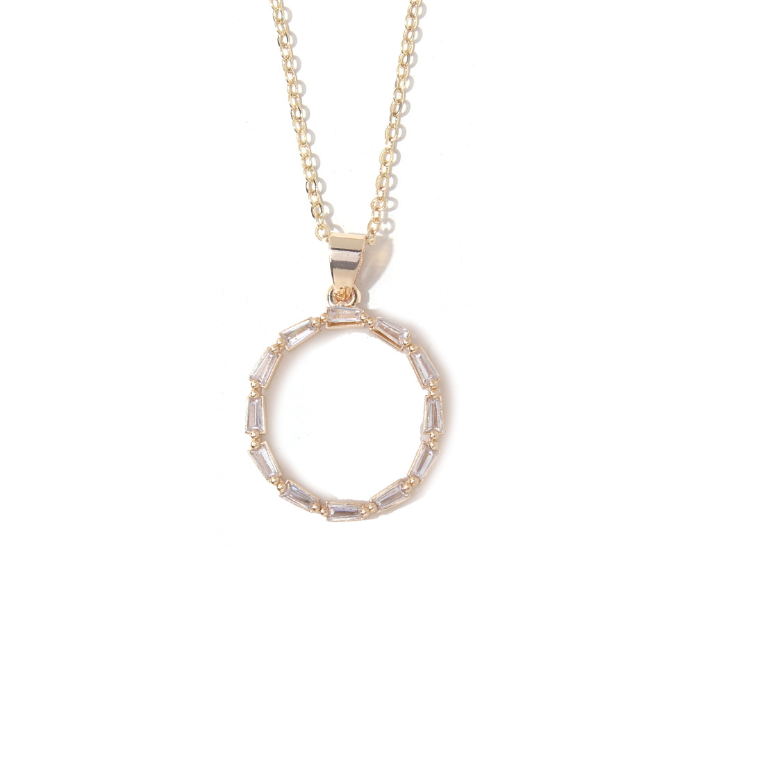 Fashion copper gold-plated zircon letter necklace female