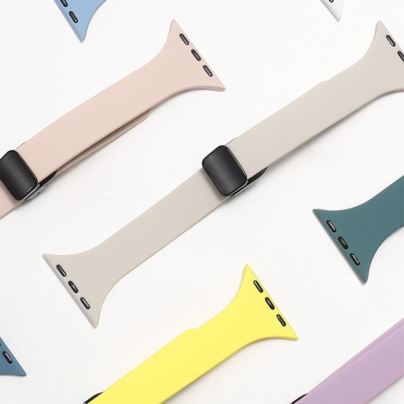 Совместимый ремешок Apple Watch всей линейки, можно использовать 14 мм магнитную складную застежку, силиконовый ремешок для маленькой талии Apple