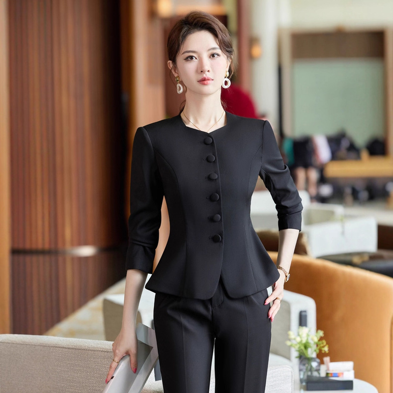 Women's Suit Set 2026 Autumn New Style Professional Attire Fashionable and Elegant Long-Sleeve Blazer Beauty Salon Work Uniform