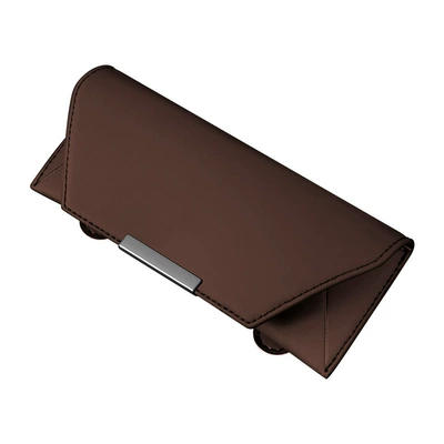 Car Glasses Clip/Bill Clip – refueling card storage box - mocha-brownunlabeled-blank