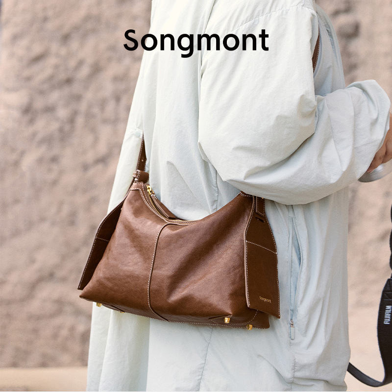 Songmont山下有松挂耳系列小号行囊hobo包植鞣真皮单肩斜挎软包|undefined
