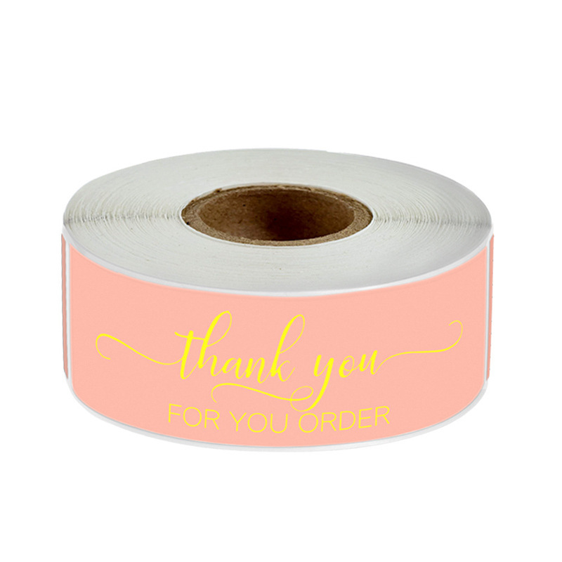 Pink Black Blue White Bronzing Thank You Sticker Gift Label display picture 4