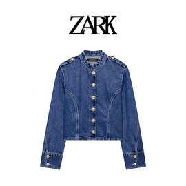 ZARK 欧美新款时尚牛仔镀金排扣外套 跨境外贸女装批发9942071427
