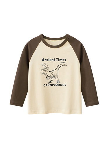 27kids children's clothing new autumn boy long-sleeved T-shirt base shirt baby clothes round neck t-shirt one piece drop shipping