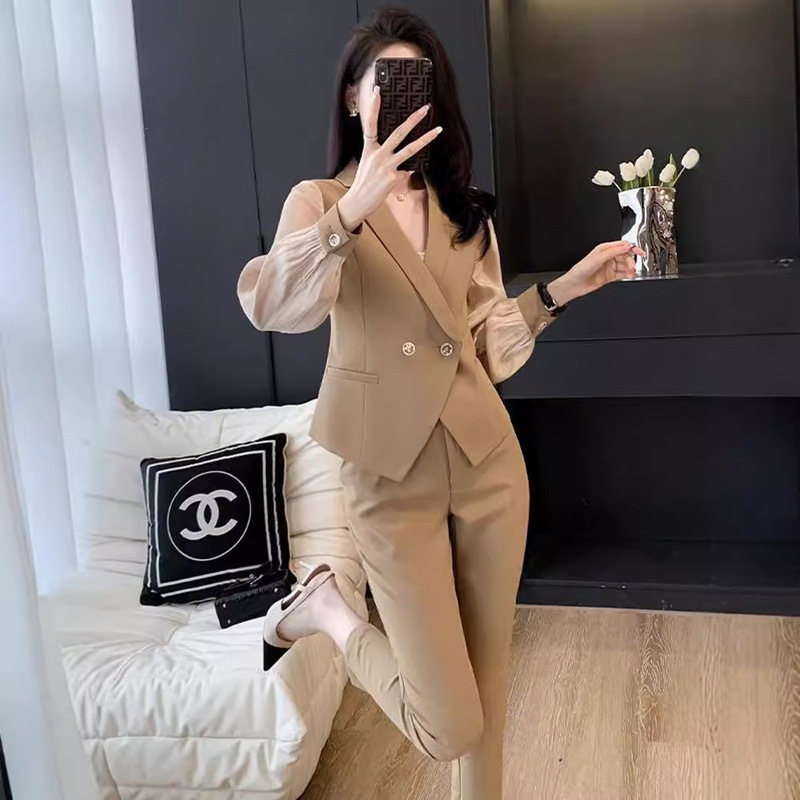 khaki Professional Suit suit Women's 2024 Autumn New Casual Fashion Elegant Goddess Fan Small Suit suit khaki Professional Suit suit Women's 2024 Autumn New Casual Fashion Elegant Goddess Fan Small Suit suit