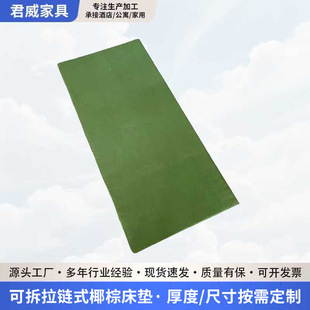 Wholesale Coconut Palm Mattress Zippered Mattress Home Dormitory Single Mattress Portable Replacement Comfortable Hard Mattress Spine Protector