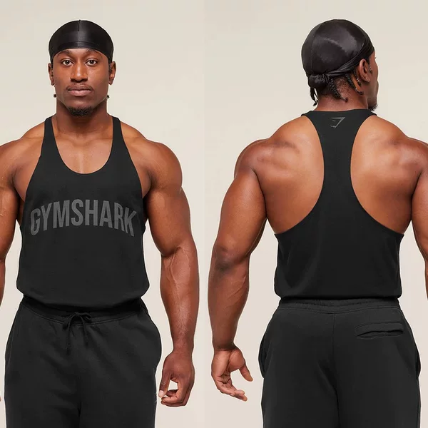 GYMSHARK Shark new men's slim-fit sports casual running fitness basketball quick-dry stretchy sleeveless tank top