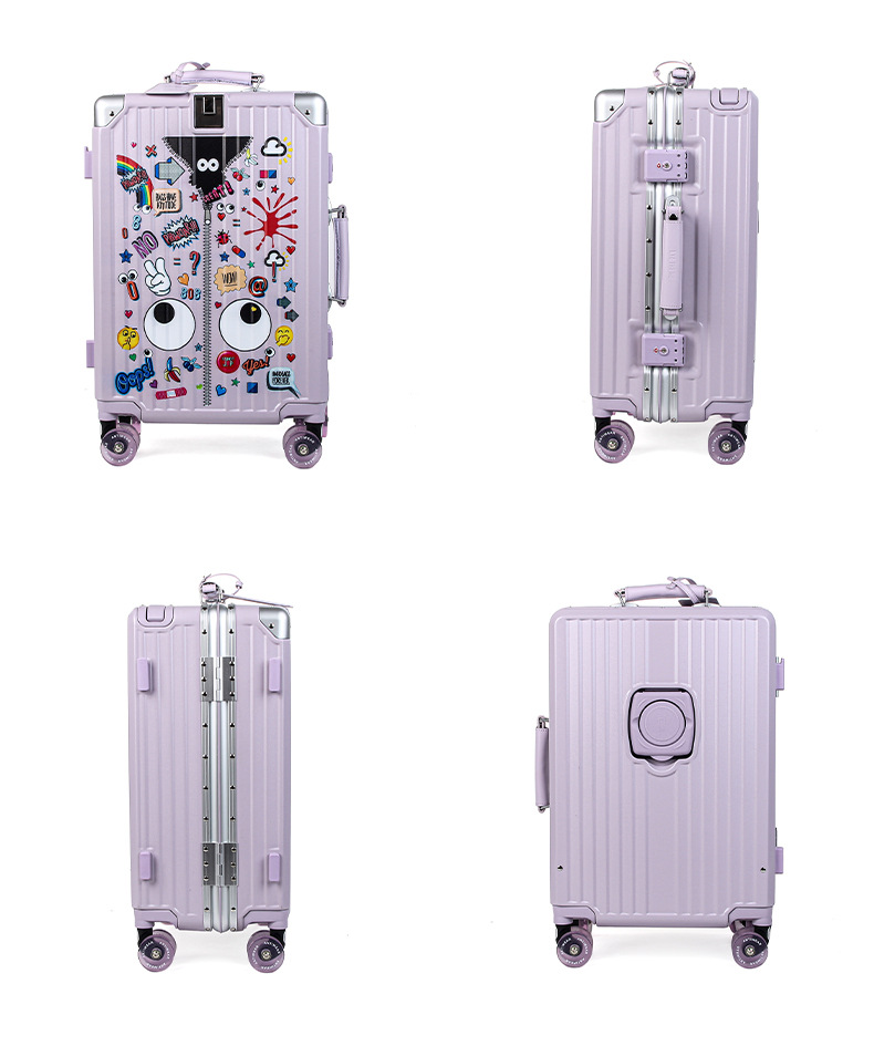 EYE THEME Nuevo anti-compresión de la cerradura de graffiti caja de tirón de puerta abierta con cremallera maleta de viaje A165 #