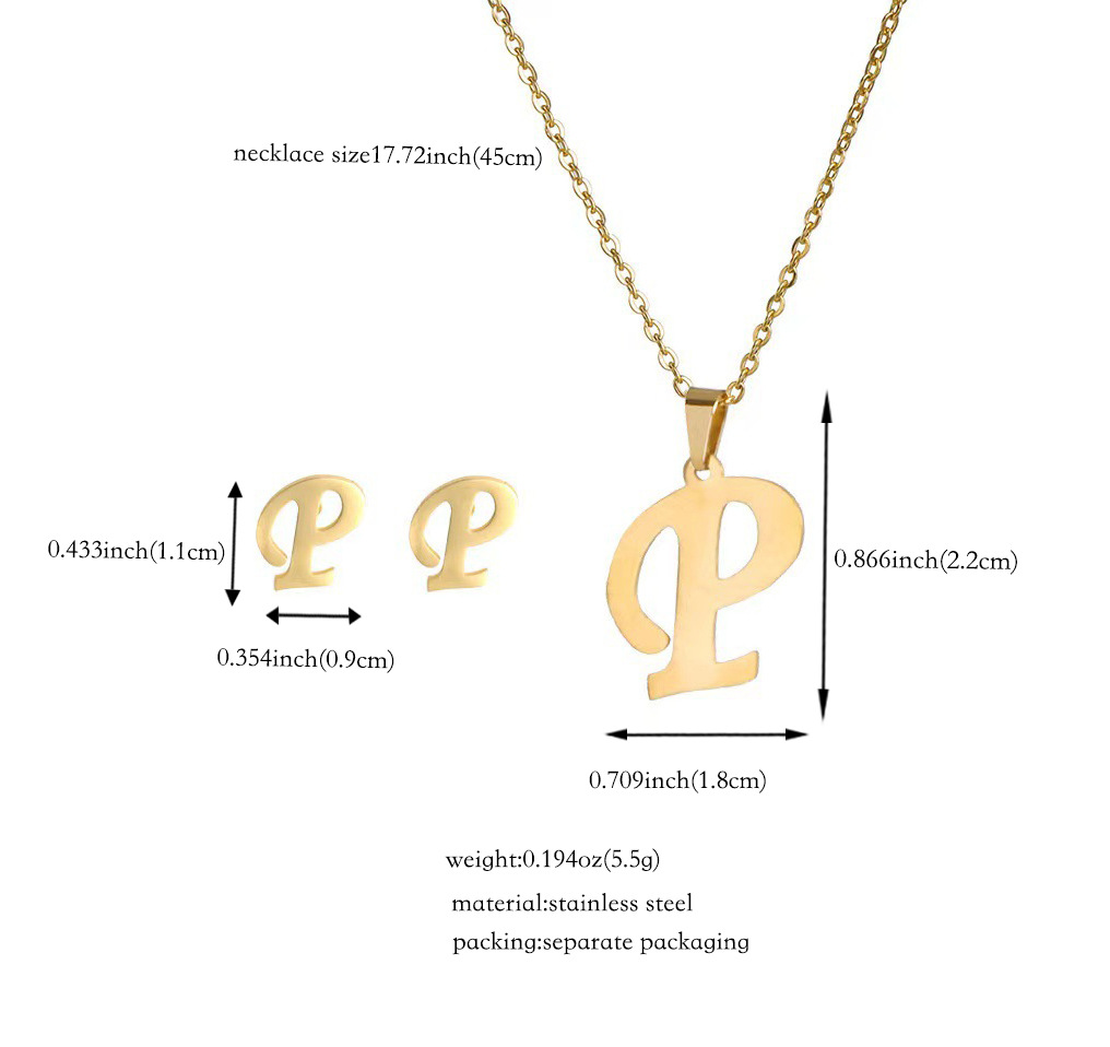 Joyería de titanio, colgante y pendientes unisex, letras inglesas, resistentes al desgaste