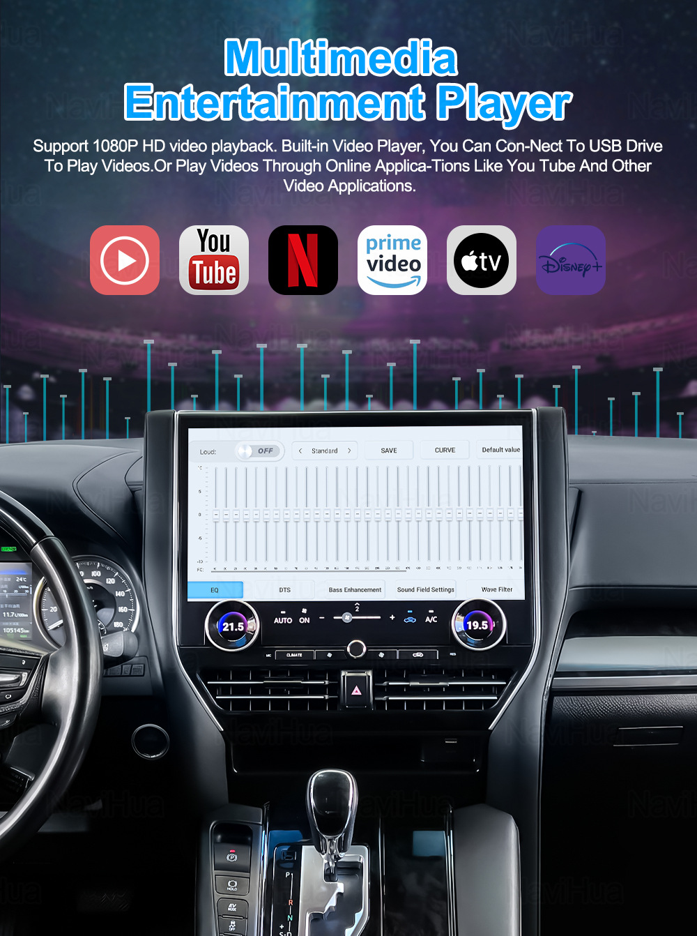 Suitable for Toyota Alphard 30/35 to 40 Series Large Screen Central Control Screen Car Machine 16.8inch Large Screen Car Navigation System