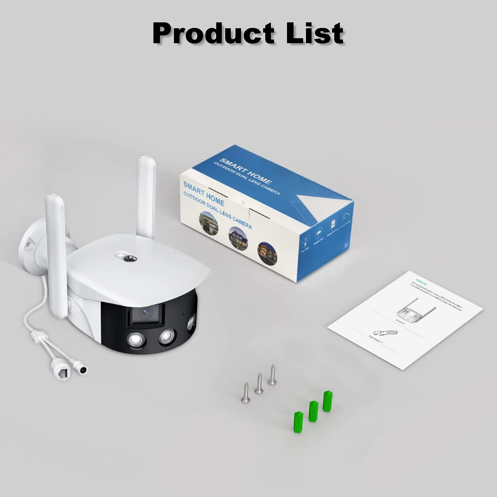 Fuente fábrica cámara de empalme panorámica al aire libre gran campo de visión gran angular comercio exterior estilo explosivo transfronterizo monitor HD inalámbrico