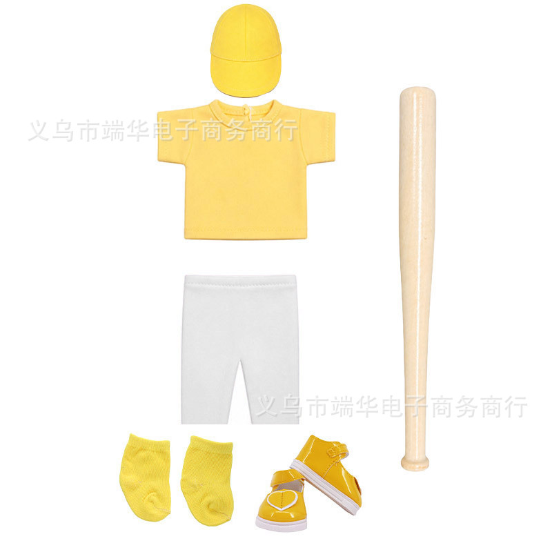 18 Zoll American Girl Puppe Baseball-Set, 16 Zoll realistische Puppe Baseballmütze, grenzüberschreitende Bestseller Puppenkleidung Zubehör