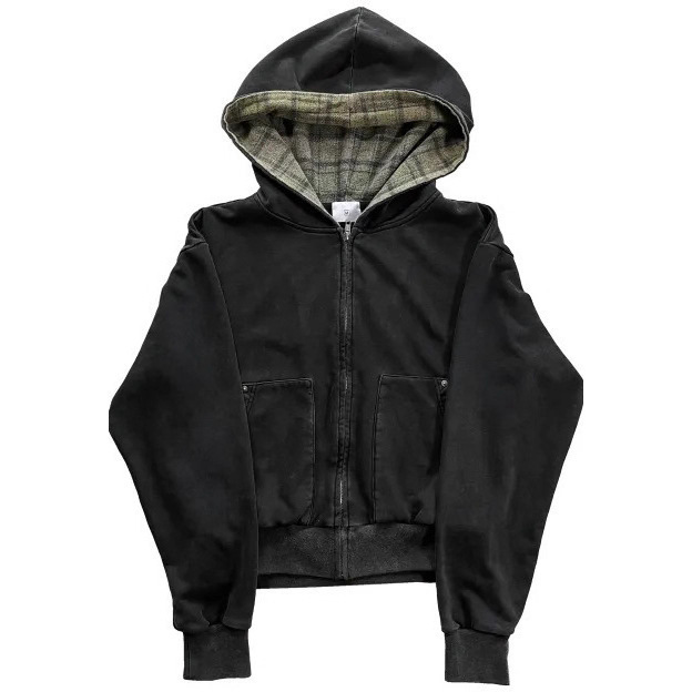 American-Style Autumn Y2K Personality Zipper Cardigan Casual Fashion Pocket New Cross-Border Sweatshirt and Sweatpants Loose Fit for Men and Women