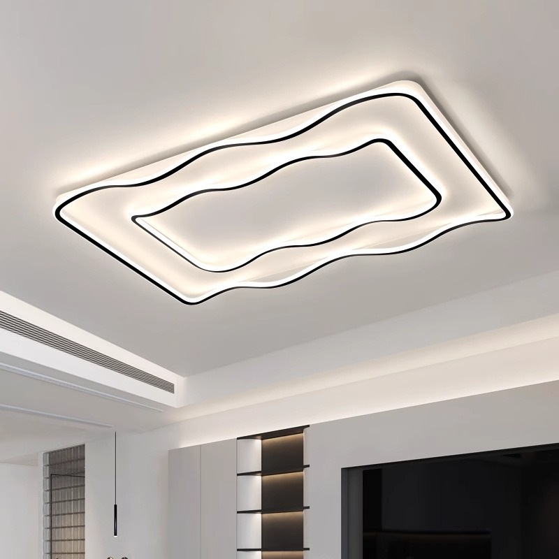 Luz de techo de la sala de estar italiana de alto nivel rectangular 2025 nueva luz de dormitorio de protección de ojos de espectro completo Zhongshan