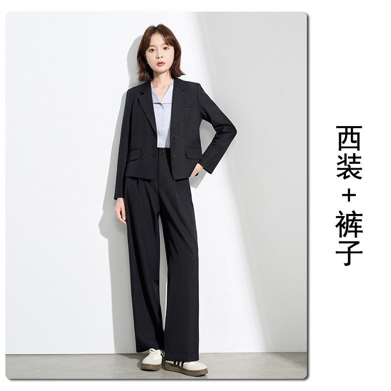 小个子西装外套女长袖2025秋季韩版时尚气质英伦短款小西服两件套|undefined
