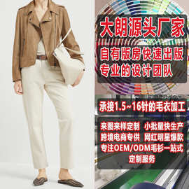 大朗女式毛衣针织衫看图打版小批量加工定制百搭休闲大圆领背心