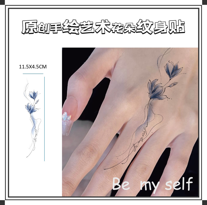 Colorful Arm Flower Tattoo Sexy Spice Girl Leg High Face Value Girl Washable Hot Sweet Cool Waterproof Sticker