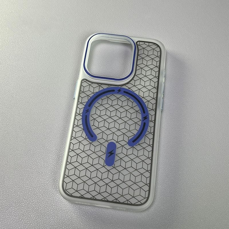 Magnetic Phone Case For Iphone 16 Pro Max With 3d Engraved Grid_voghion.com