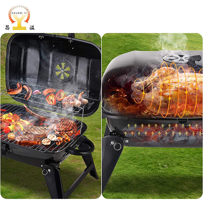 中庭小型バーベキューカーボンストーブバーベキュー屋外キャンプバーベキューグリル家庭用ポータブル折りたたみ炭グリル
