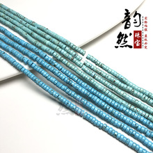 厂家批发 微沁绿松石蓝松石盘珠半成品 diy手链隔片饰品散珠配件