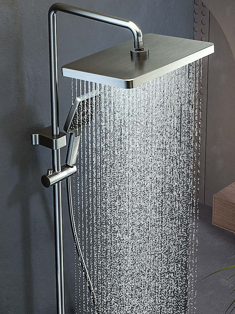 Shower head gun, grey waist spray set, household fine copper bathroom, constant temperature and pressure increase, bathroom, cold and hot shower head Item Picture